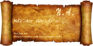 Nádor Adrián névjegykártya